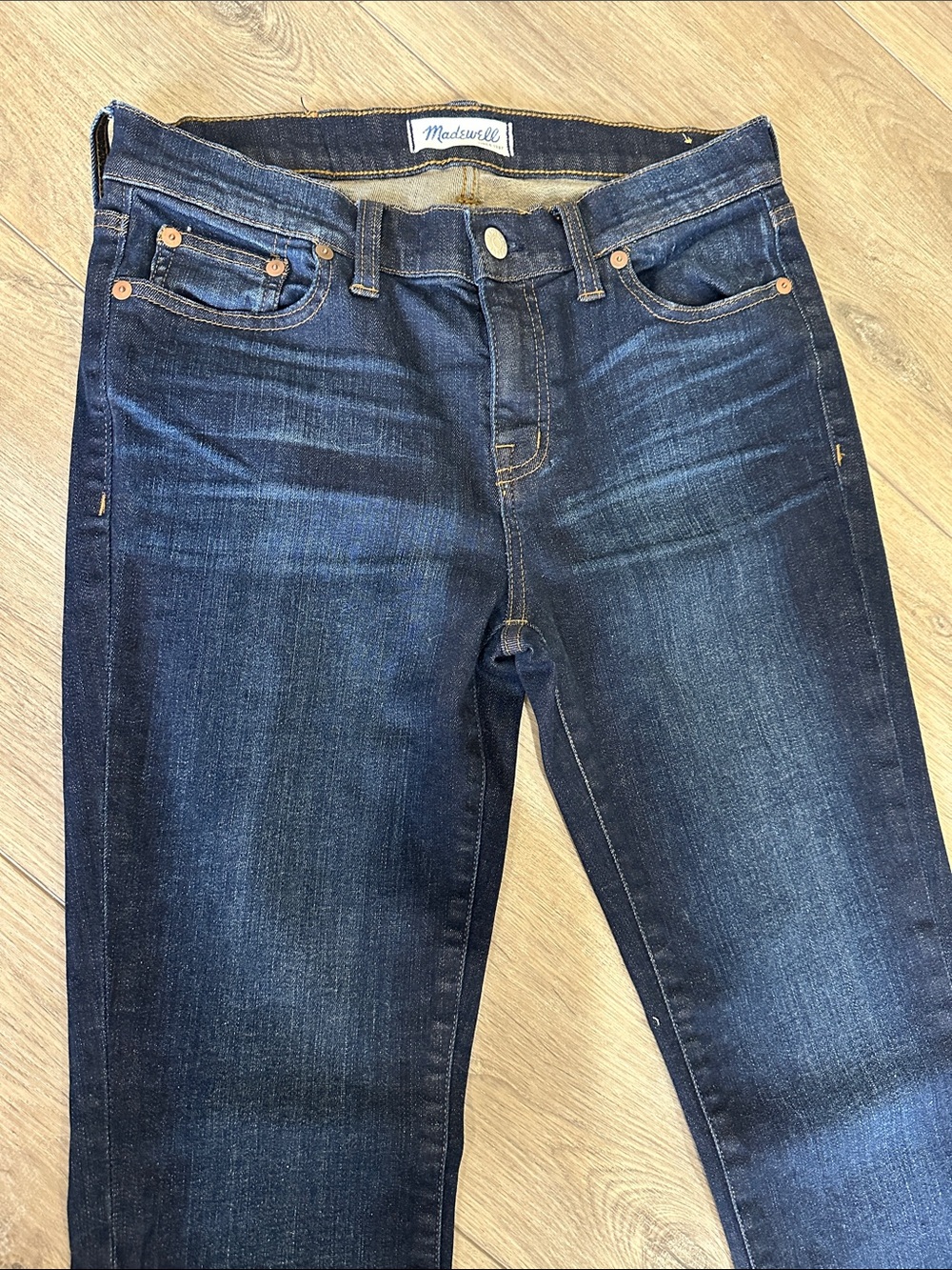 Madewell Alley Straight Dark Indigo Blue Jeans. Size 27